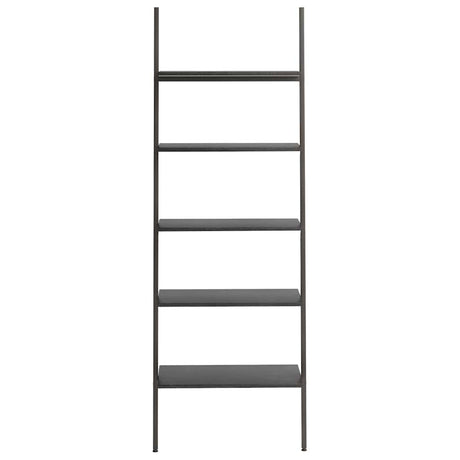 Vidaxl ladderrek met 5 schappen 64x34x185,5 cm zwart