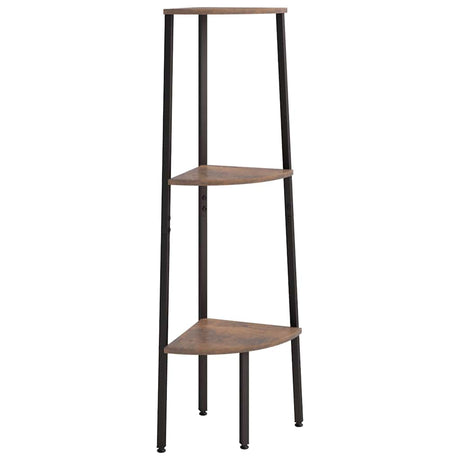 Vidaxl hoekkastje met 3 schappen 45,5x31,5x120 cm donkerbruin en zwart