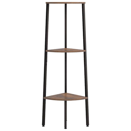 Vidaxl hoekkastje met 3 schappen 45,5x31,5x120 cm donkerbruin en zwart