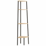 Vidaxl hoekkast met 4 lagen lichtbruin en zwart 45,5x31,5x150 cm