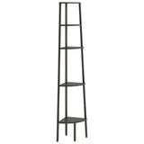 Vidaxl hoekkastje met 5 schappen 45,5x31,5x180 cm zwart