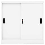 Vidaxl kantoorkast met schuifdeuren 90x40x90 cm staal wit