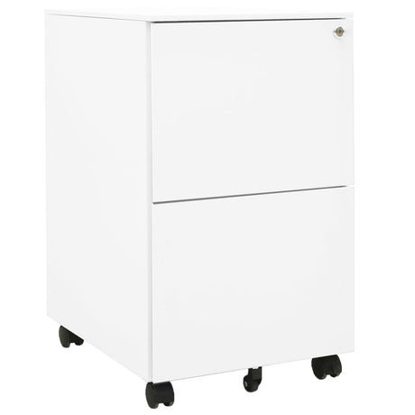 Vidaxl ladeblok verrijdbaar 39x45x67 cm staal wit