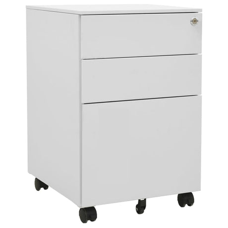 Vidaxl ladeblok verrijdbaar 39x45x60 cm staal lichtgrijs