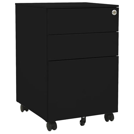 Vidaxl ladeblok verrijdbaar 39x45x60 cm staal zwart
