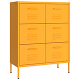 Vidaxl ladekast 80x35x101,5 cm staal mosterdgeel
