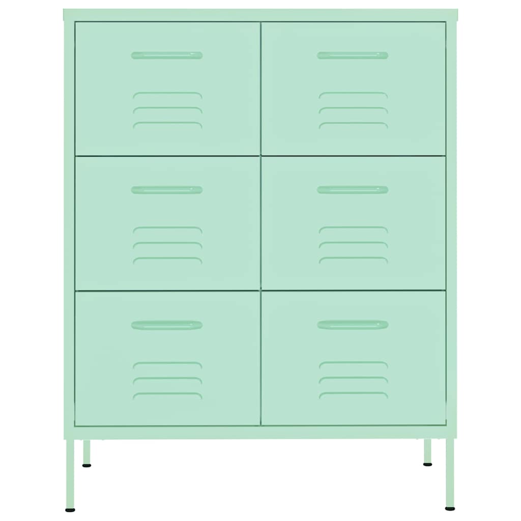 Vidaxl ladekast 80x35x101,5 cm staal mint