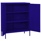 Vidaxl opbergkast 80x35x101,5 cm staal marineblauw