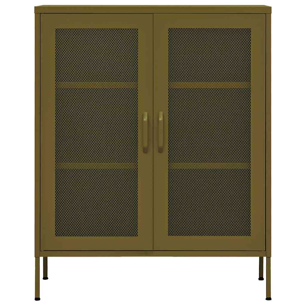 Vidaxl opbergkast 80x35x101,5 cm staal olijfgroen