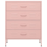 Vidaxl ladekast 80x35x101,5 cm staal roze
