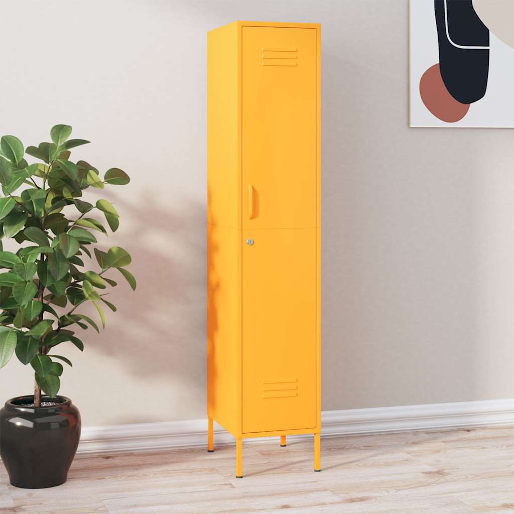 Vidaxl lockerkast 35x46x180 cm staal mosterdgeel