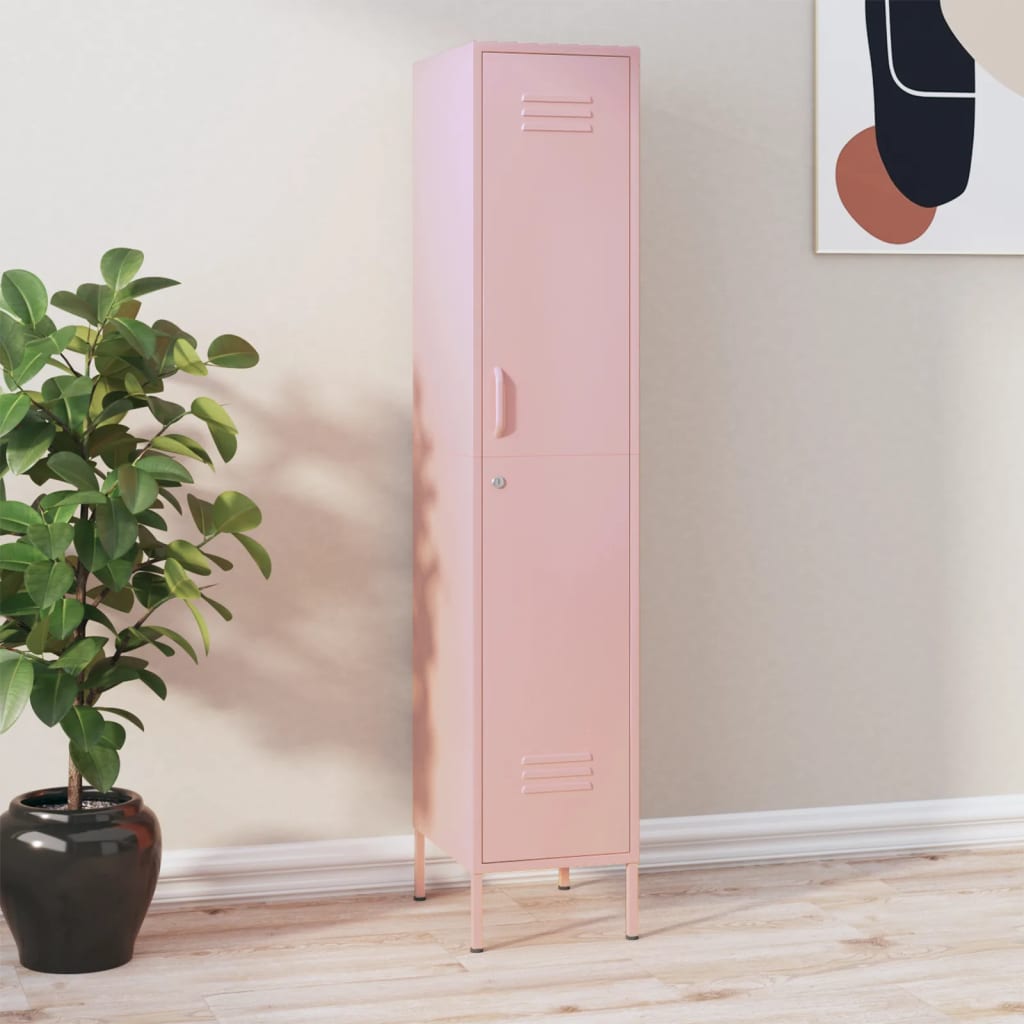 Vidaxl lockerkast 35x46x180 cm staal roze
