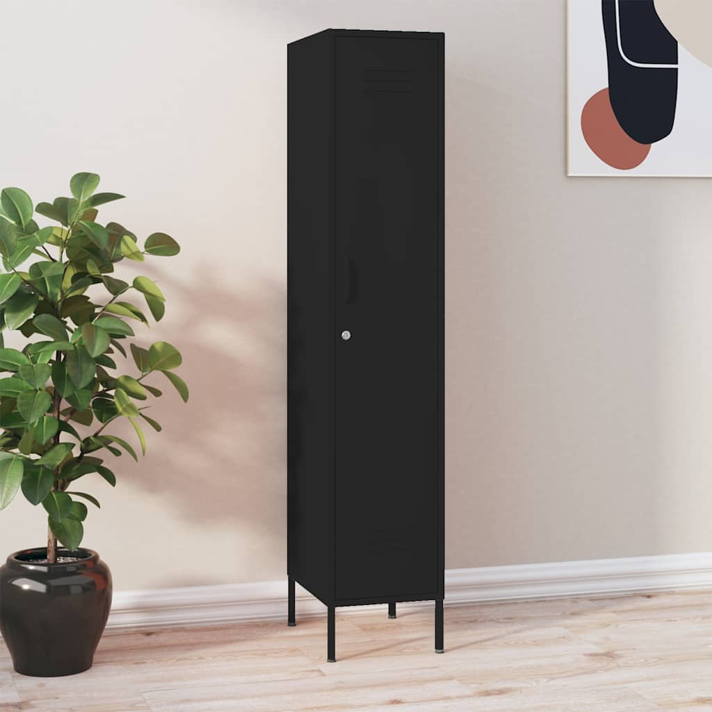 Vidaxl lockerkast 35x46x180 cm staal zwart
