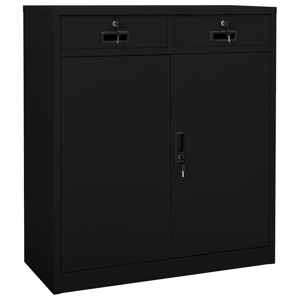 Vidaxl kantoorkast 90x40x102 cm staal zwart