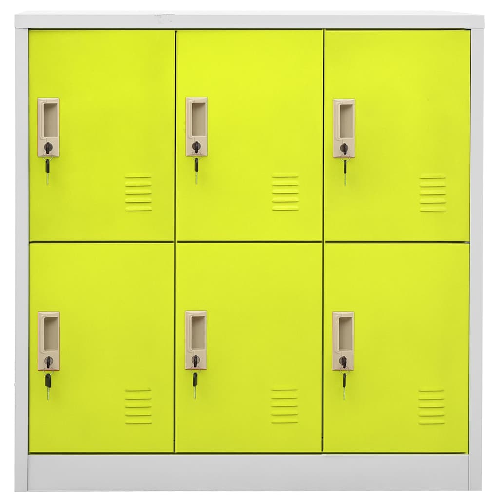 Vidaxl lockerkast 90x45x92,5 cm staal lichtgrijs en groen