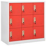 Vidaxl lockerkast 90x45x92,5 cm staal lichtgrijs en rood