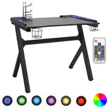 Vidaxl gamingbureau met y-vormige poten led 110x60x75 cm zwart