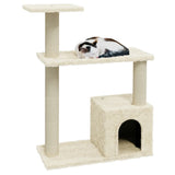 Vidaxl kattenkrabpaal met sisal krabpalen 70 cm crèmekleurig