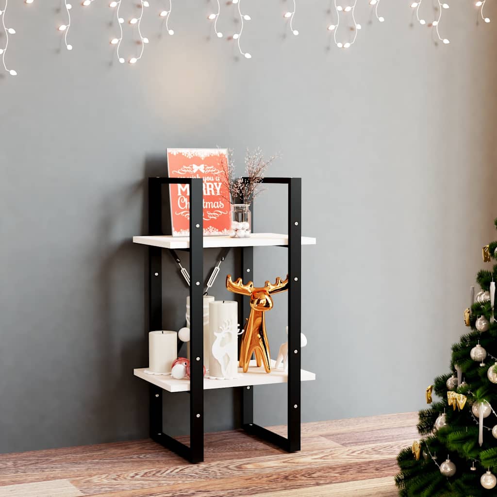 Vidaxl boekenkast met 2 schappen 40x30x70 cm massief grenenhout wit
