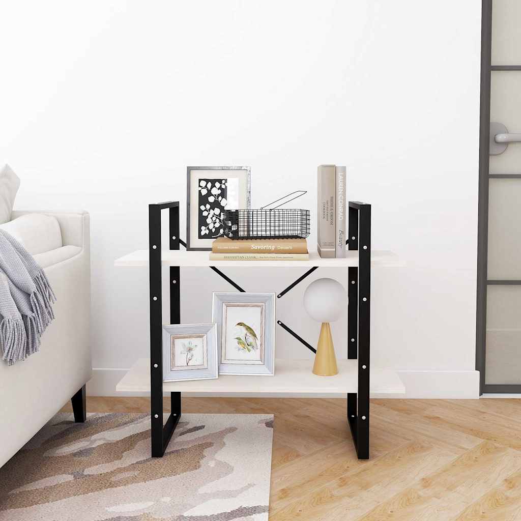 Vidaxl boekenkast met 2 schappen 80x30x70 cm massief grenenhout wit