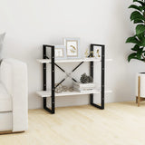 Vidaxl boekenkast met 2 schappen 80x30x70 cm massief grenenhout wit