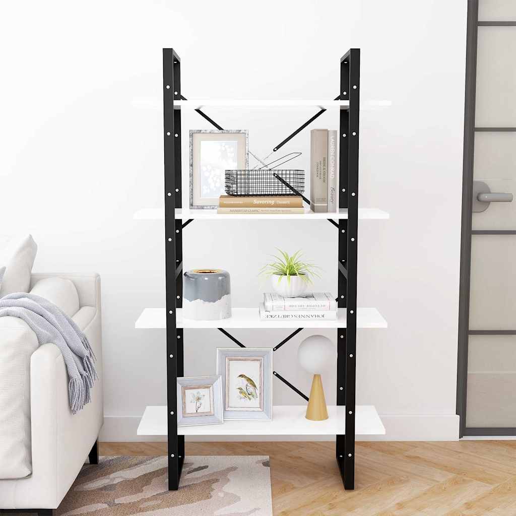 Vidaxl boekenkast met 4 schappen 80x30x140 cm spaanplaat wit