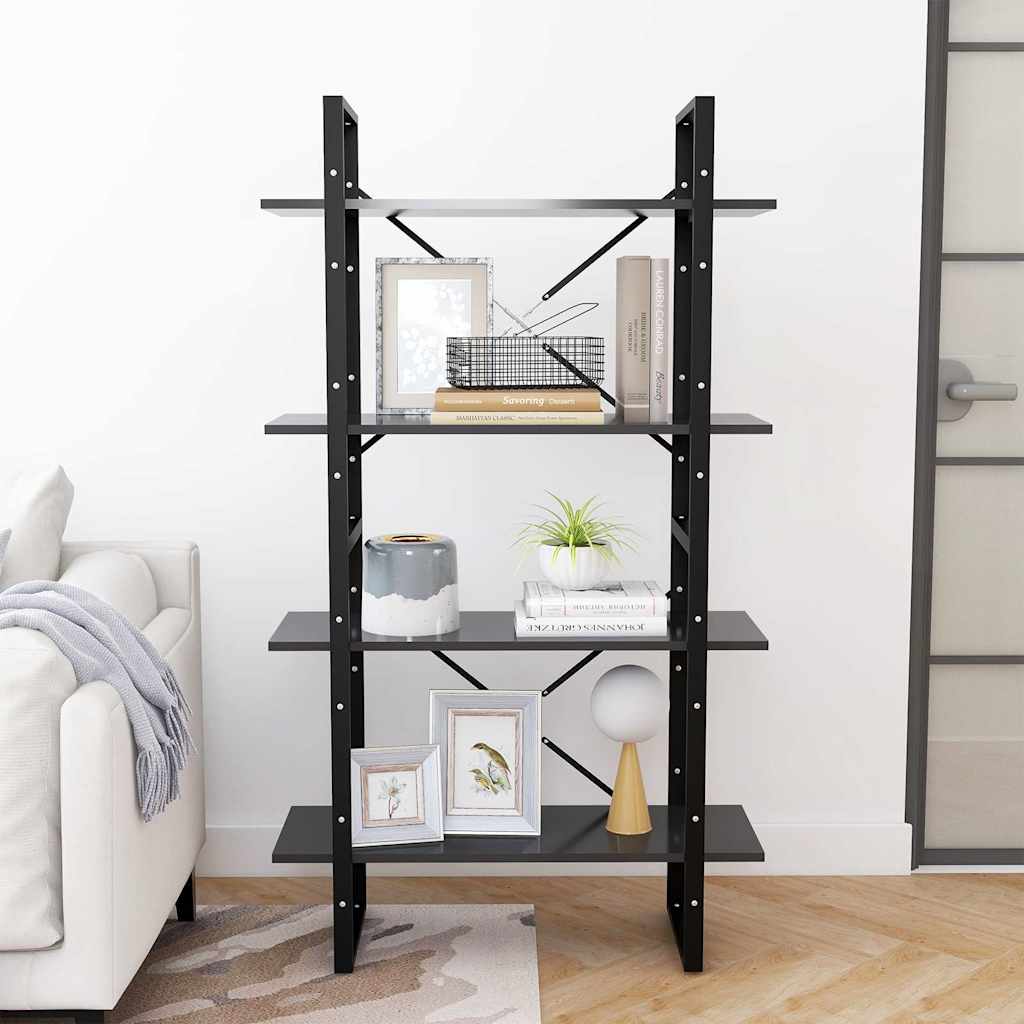 Vidaxl boekenkast met 4 schappen 80x30x140 cm bewerkt hout grijs
