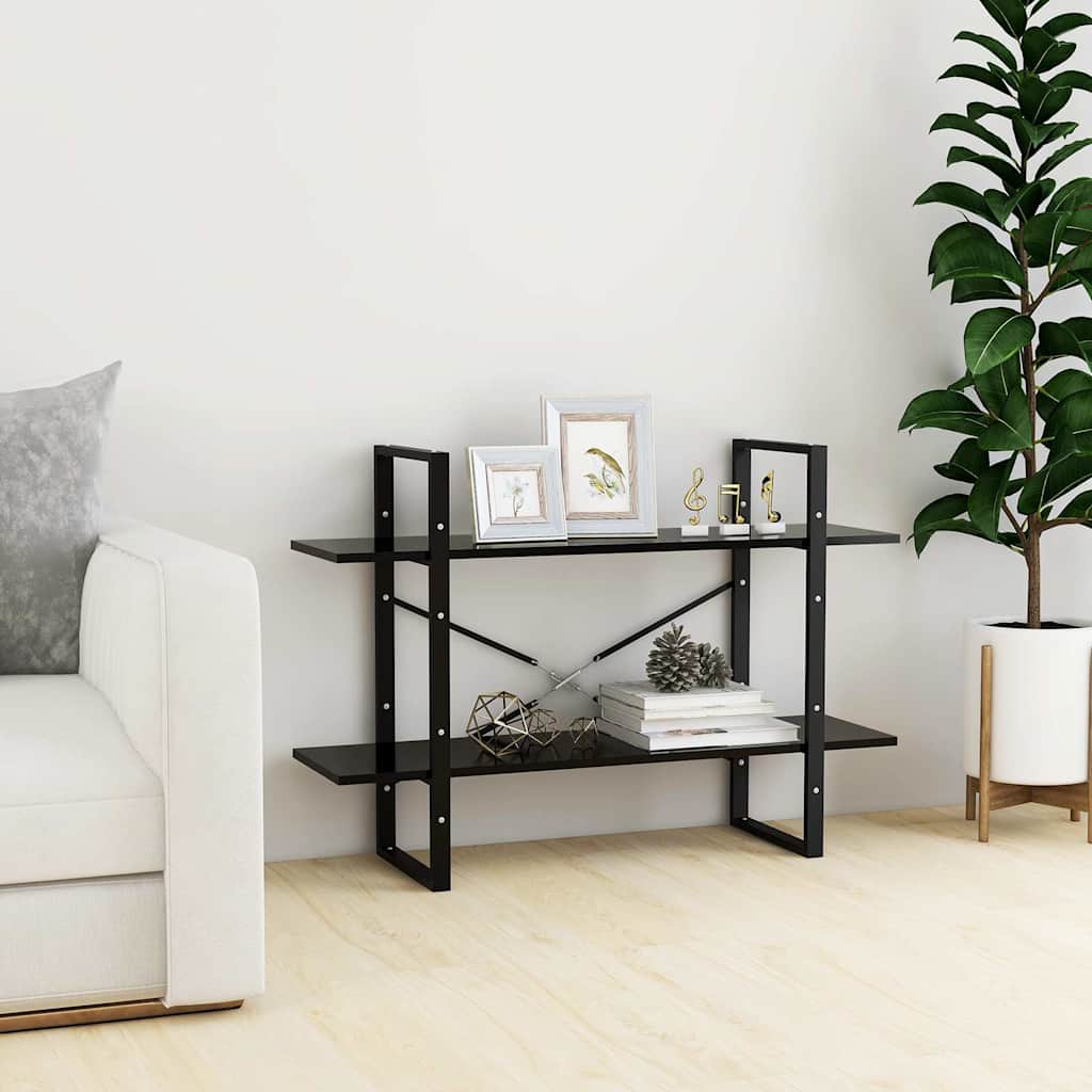Vidaxl boekenkast met 2 schappen 100x30x70 cm spaanplaat zwart