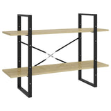 Vidaxl boekenkast met 2 schappen 100x30x70 cm spaanplaat sonoma eiken