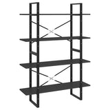 Vidaxl boekenkast met 4 schappen 100x30x140 cm spaanplaat grijs