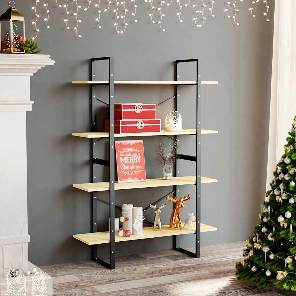 Vidaxl boekenkast met 4 schappen 100x30x140 cm massief grenenhout