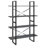 Vidaxl boekenkast met 4 schappen 100x30x140 cm grenenhout grijs