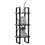 Vidaxl boekenkast met 3 schappen 40x30x105 cm massief grenenhout grijs