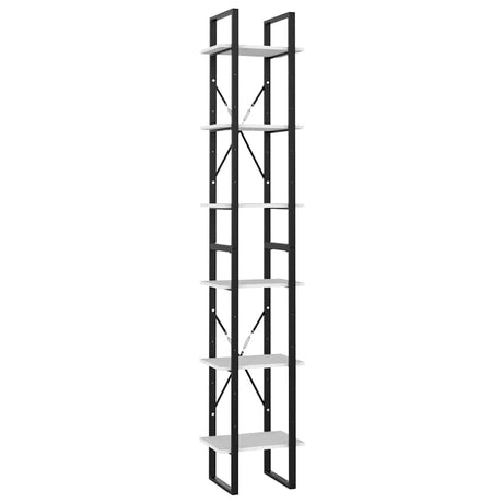Vidaxl boekenkast met 6 schappen 40x30x210 cm bewerkt hout wit