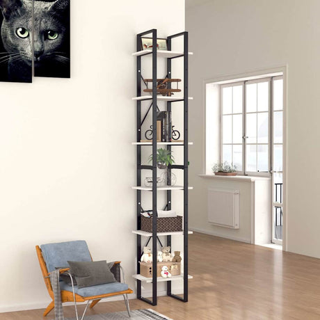 Vidaxl boekenkast met 6 schappen 40x30x210 cm bewerkt hout wit