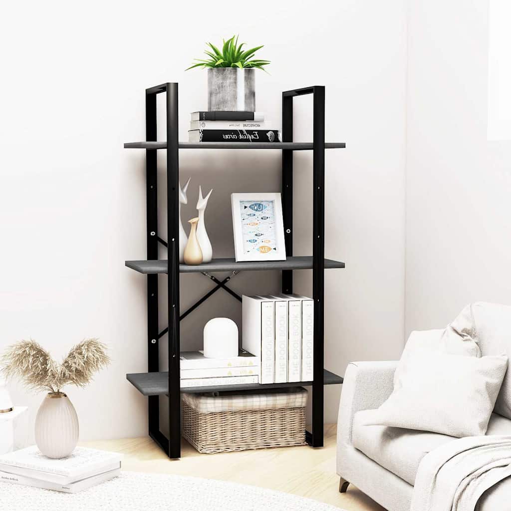 Vidaxl opbergrek 60x30x105 cm massief grenenhout grijs
