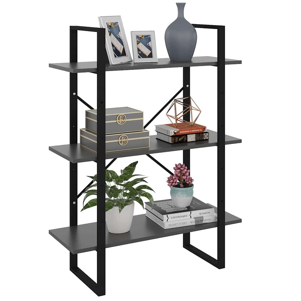 Vidaxl boekenkast 80x30x105 cm bewerkt hout grijs