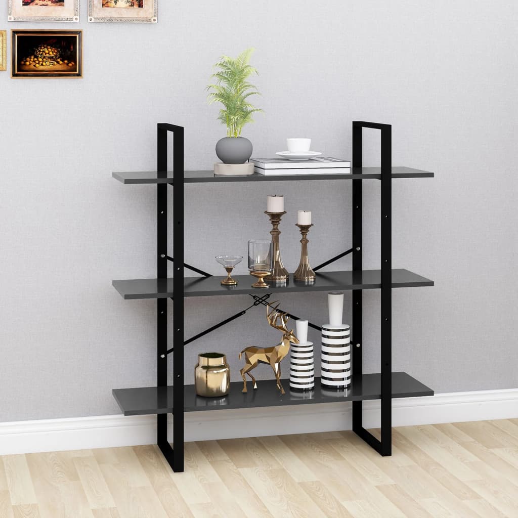 Vidaxl boekenkast 100x30x105 cm bewerkt hout grijs
