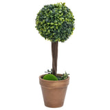 Vidaxl kunstplanten met pot 2 st buxus bolvorming 33 cm groen