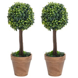 Vidaxl kunstplanten met pot 2 st buxus bolvorming 41 cm groen