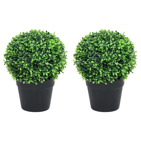 Vidaxl kunstplanten met pot 2 st buxus bolvorming 37 cm groen
