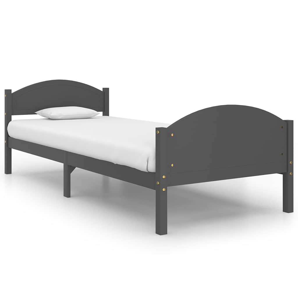 Vidaxl bedframe massief grenenhout donkergrijs 100x200 cm
