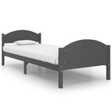 Vidaxl bedframe massief grenenhout donkergrijs 100x200 cm