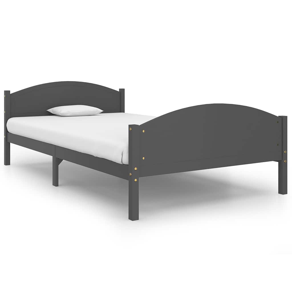 Vidaxl bedframe massief grenenhout donkergrijs 120x200 cm