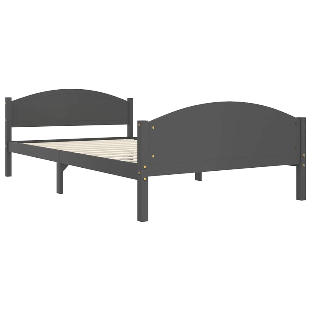 Vidaxl bedframe massief grenenhout donkergrijs 120x200 cm