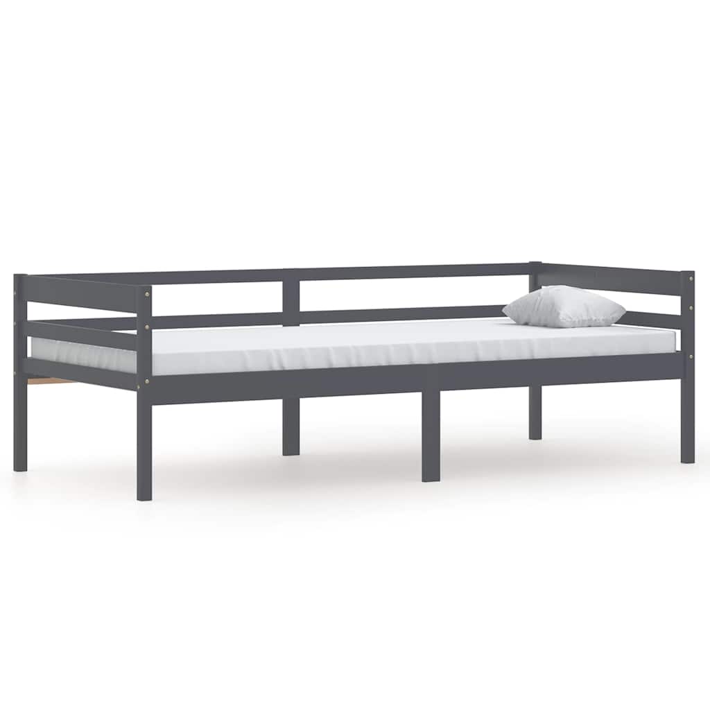 Vidaxl bedframe massief grenenhout donkergrijs 90x200 cm
