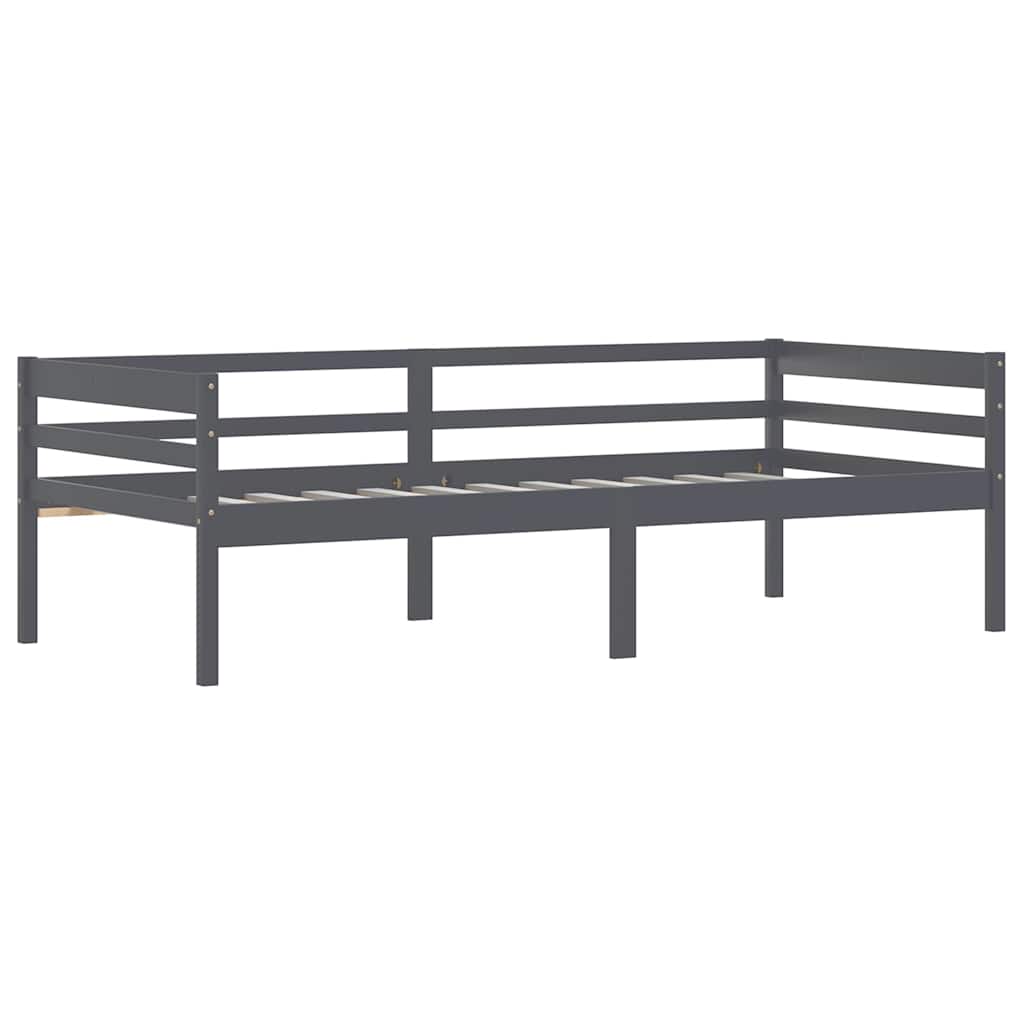 Vidaxl bedframe massief grenenhout donkergrijs 90x200 cm
