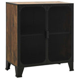 Vidaxl opbergkast 72x36x82 cm metaal en mdf rustiek bruin