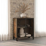 Vidaxl opbergkast 72x36x82 cm metaal en mdf rustiek bruin