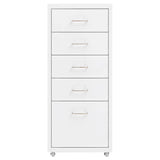 Vidaxl ladeblok verrijdbaar 28x41x69 cm metaal wit